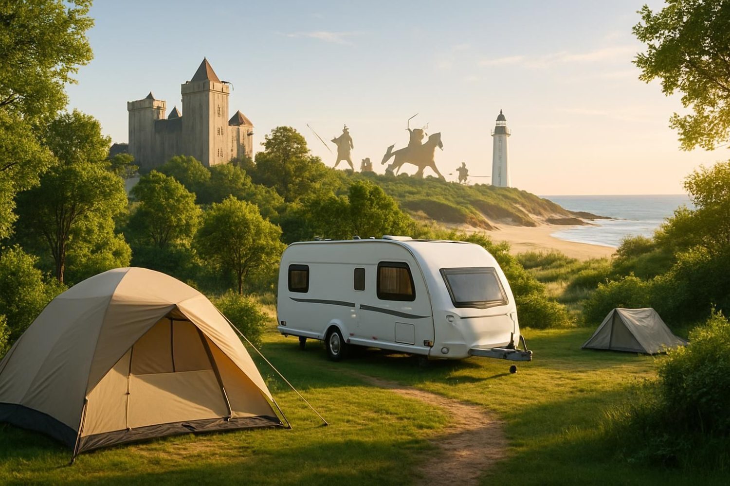 Découvrez la Vendée depuis votre camping et profitez d'un accès facile au mythique Puy du Fou et à l'île de Noirmoutier pour des vacances inoubliables alliant nature et histoire.